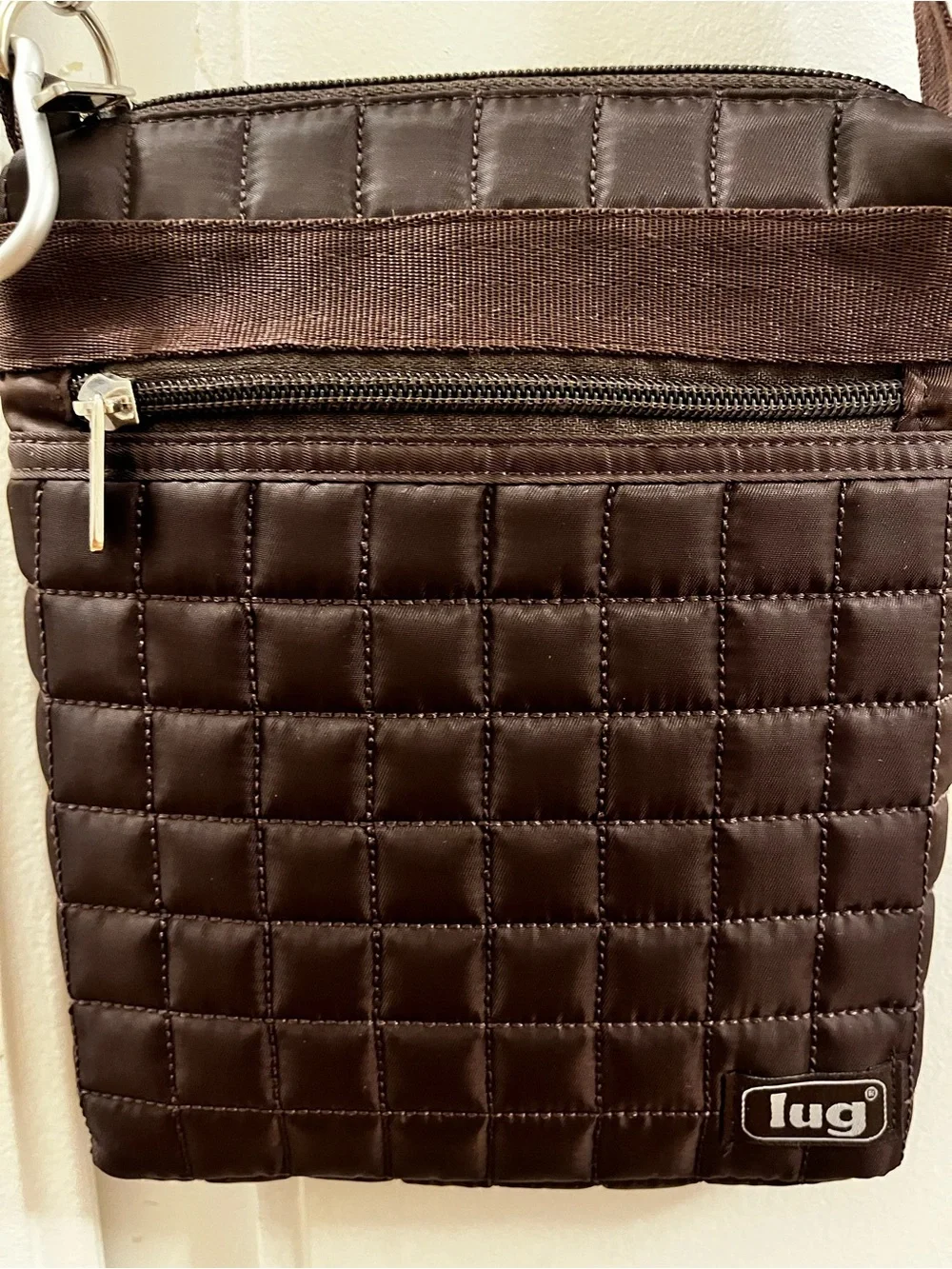 lug Quilted Crossbody Bag in Espresso Brown